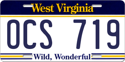WV license plate OCS719