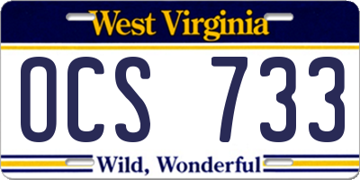 WV license plate OCS733
