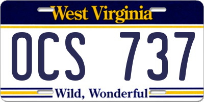 WV license plate OCS737