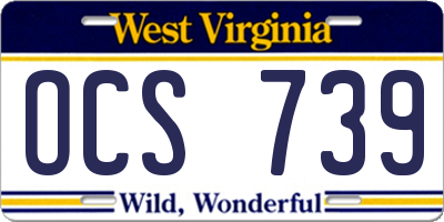 WV license plate OCS739