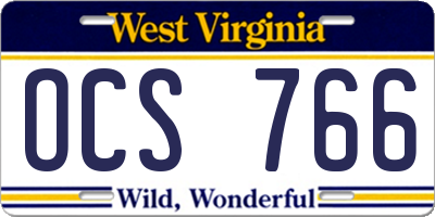 WV license plate OCS766