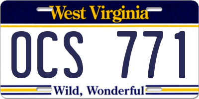 WV license plate OCS771