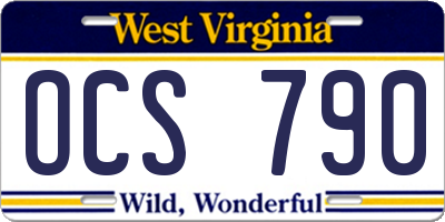 WV license plate OCS790