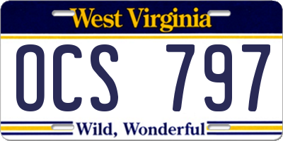 WV license plate OCS797