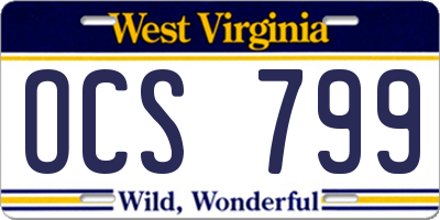 WV license plate OCS799