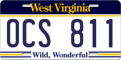 WV license plate OCS811