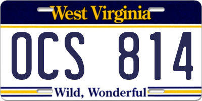 WV license plate OCS814