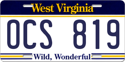 WV license plate OCS819