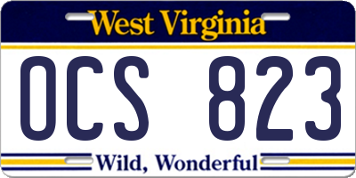 WV license plate OCS823
