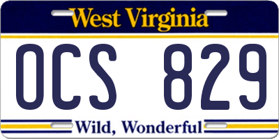 WV license plate OCS829