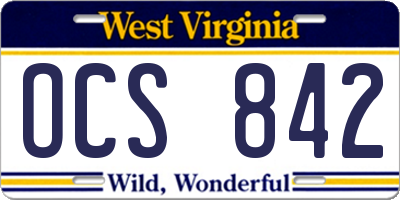 WV license plate OCS842