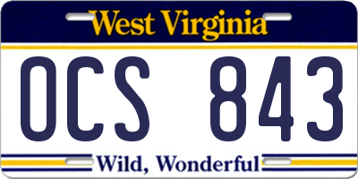 WV license plate OCS843