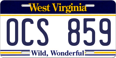 WV license plate OCS859