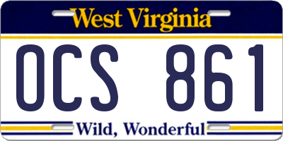 WV license plate OCS861