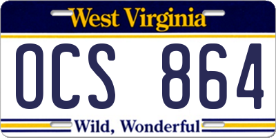 WV license plate OCS864