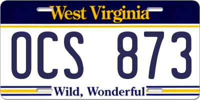 WV license plate OCS873