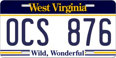WV license plate OCS876