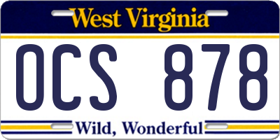 WV license plate OCS878