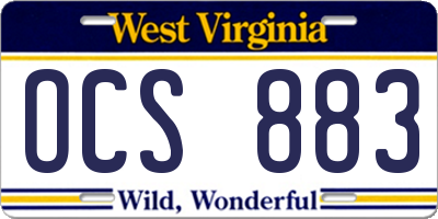 WV license plate OCS883