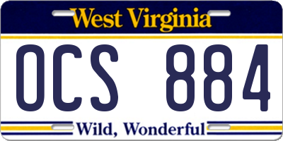 WV license plate OCS884