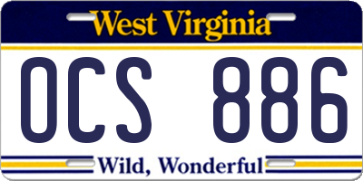 WV license plate OCS886