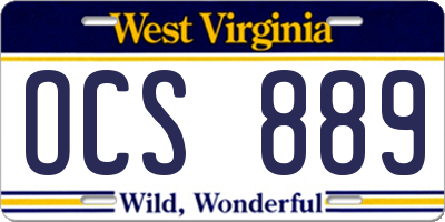 WV license plate OCS889