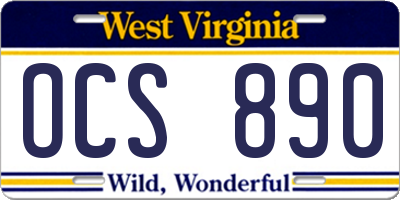 WV license plate OCS890