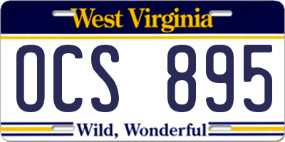 WV license plate OCS895