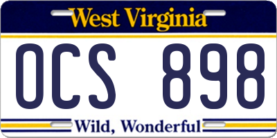 WV license plate OCS898