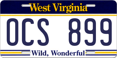 WV license plate OCS899