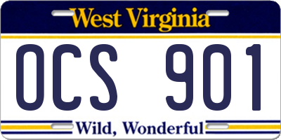 WV license plate OCS901