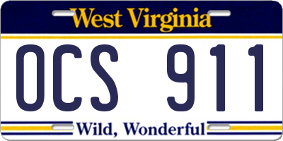 WV license plate OCS911