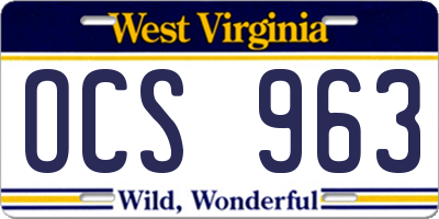 WV license plate OCS963