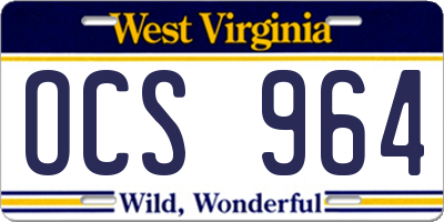 WV license plate OCS964
