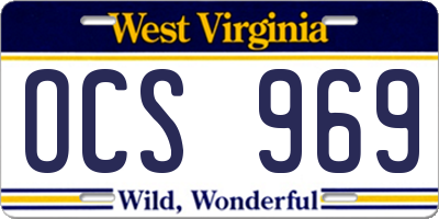 WV license plate OCS969