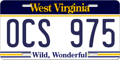 WV license plate OCS975