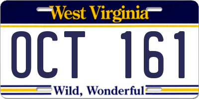 WV license plate OCT161