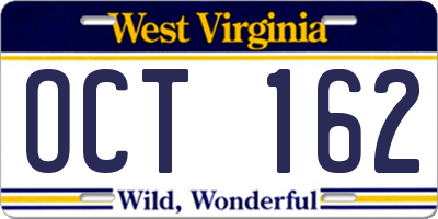 WV license plate OCT162