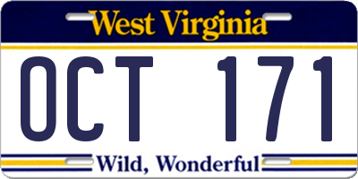 WV license plate OCT171