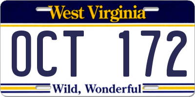 WV license plate OCT172