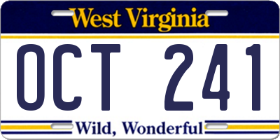WV license plate OCT241