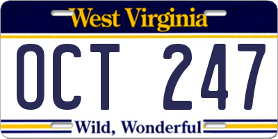 WV license plate OCT247