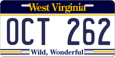 WV license plate OCT262