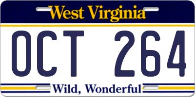 WV license plate OCT264