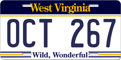 WV license plate OCT267