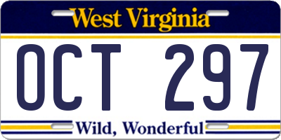 WV license plate OCT297