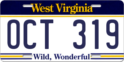 WV license plate OCT319