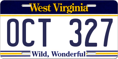 WV license plate OCT327