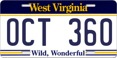 WV license plate OCT360