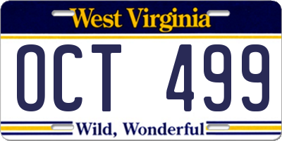 WV license plate OCT499